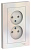 AtlasDesign РОЗЕТКА двойная без заземления,16А, в сборе, ЖЕМЧУГ