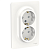 UNICA NEW Розетка двойная c заземлением со шт. белая