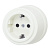Розетка с заземляющим контактом, пластик, слоновая кость