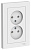 AtlasDesign РОЗЕТКА двойная без заземления,16А, в сборе, БЕЛЫЙ
