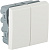 Выключатель модульный двухклавишный 45х45мм белый