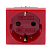 VIVA Розетка силовая 2Р+Е, со шторками, 2 мод., цвет красная 