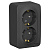 BLANCA Розетка наруж. уст. 2-ая с/з б/шт 16А 250В антрацит 