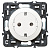 067166 Celiane Розетка 2К+З с плоской лицевой панелью немецкий стандарт безвинтовые зажимы белый