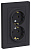 AtlasDesign РОЗЕТКА двойная с заземлением, 16А, в сборе, КАРБОН