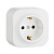 782211 Quteo Розетка с заземлением без шторок наружная белая