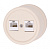 Розетка двойная RJ45, пластик, песочное золото