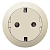 067169 Celiane Розетка 2К+З с плоской лиц панелью немецкий стандарт безвинт зажимы слоновая кость