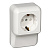 ПРИМА О/У РОЗЕТКА с зазем. со шт. ПЛИНТУСН.МОНТ.ПЛ.16А 250В. БЕЛЫЙ.