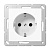Jung Розетка с заземлением со шторками 16А , ECO Profi, белый