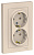 AtlasDesign РОЗЕТКА двойная с заземлением, 16А, в сборе, БЕЖЕВЫЙ