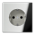 Jung Розетка с заземляющими контактами со шторками 16 А / 250 В , LS 990, блестящий хром