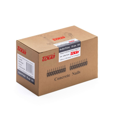 Усиленные гвозди по бетону и металлу Toua CN EG Bullet Point - 19 мм коробка