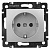 770120 VALENA Розетка 2К+З алюминий