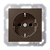 Jung Розетка с заземляющими контактами с защитой 16 А / 250 В~, А 500 мокко