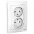 BLANCA Розетка двойная скр. уст. без заземл. 16А 250В белая 