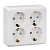 ЭТЮД Розетка четырехместная наружная с заземлением со шторками 16А 250B белая