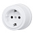 Розетка с заземляющим контактом, пластик, белая