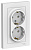 AtlasDesign РОЗЕТКА двойная с заземлением, 16А, в сборе, БЕЛЫЙ