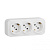 782238 Quteo Розетка тройная с заземлением со шторками наружная белая