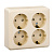 ЭТЮД Розетка четырехместная наружная с заземлением со шторками 16А 250B крем
