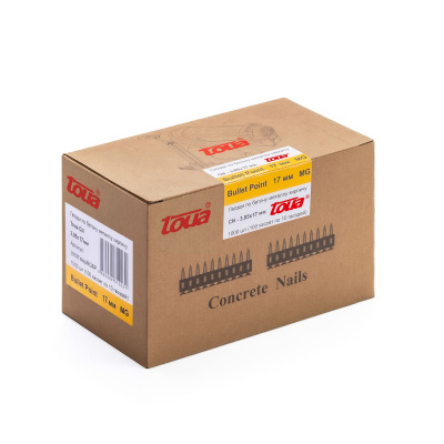 Усиленные гвозди по бетону металлу Toua CN MG Bullet Point - 17 мм коробка