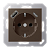 JUNG Розетка SCHUKO® с USB-зарядным устройством, тип A + тип С мокко