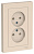 AtlasDesign РОЗЕТКА двойная без заземления,16А, в сборе, БЕЖЕВЫЙ
